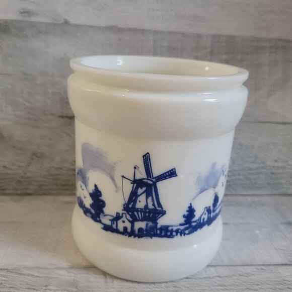 Vintage Delft Dutch Windmill Utensil Set With Ceramic Holder - Picture 16 of 16